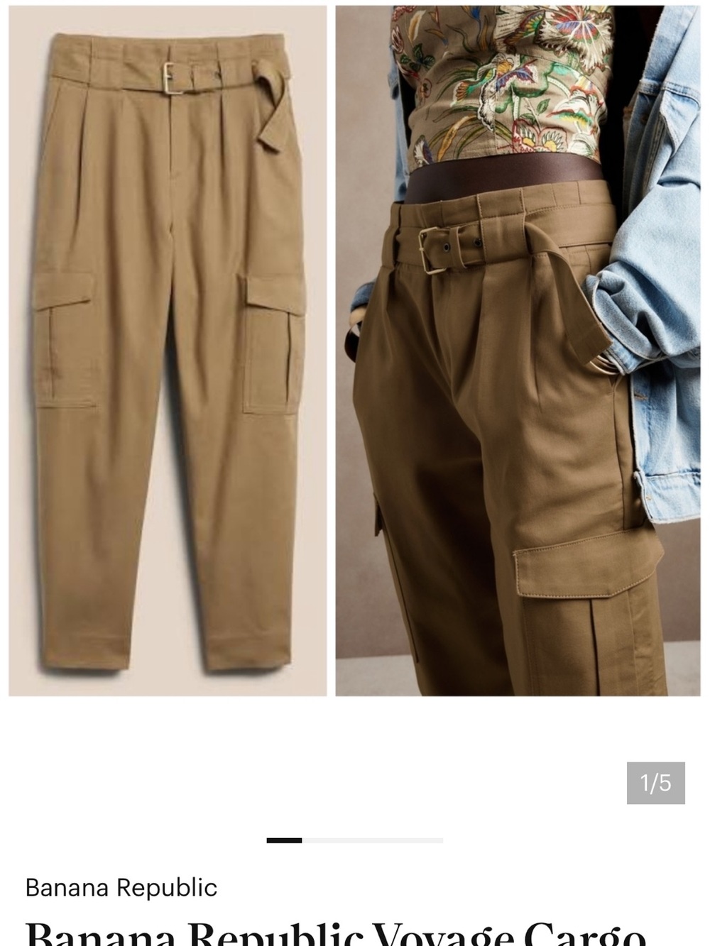 Banana Republic Women's Cargo Pants in Khaki Tan
